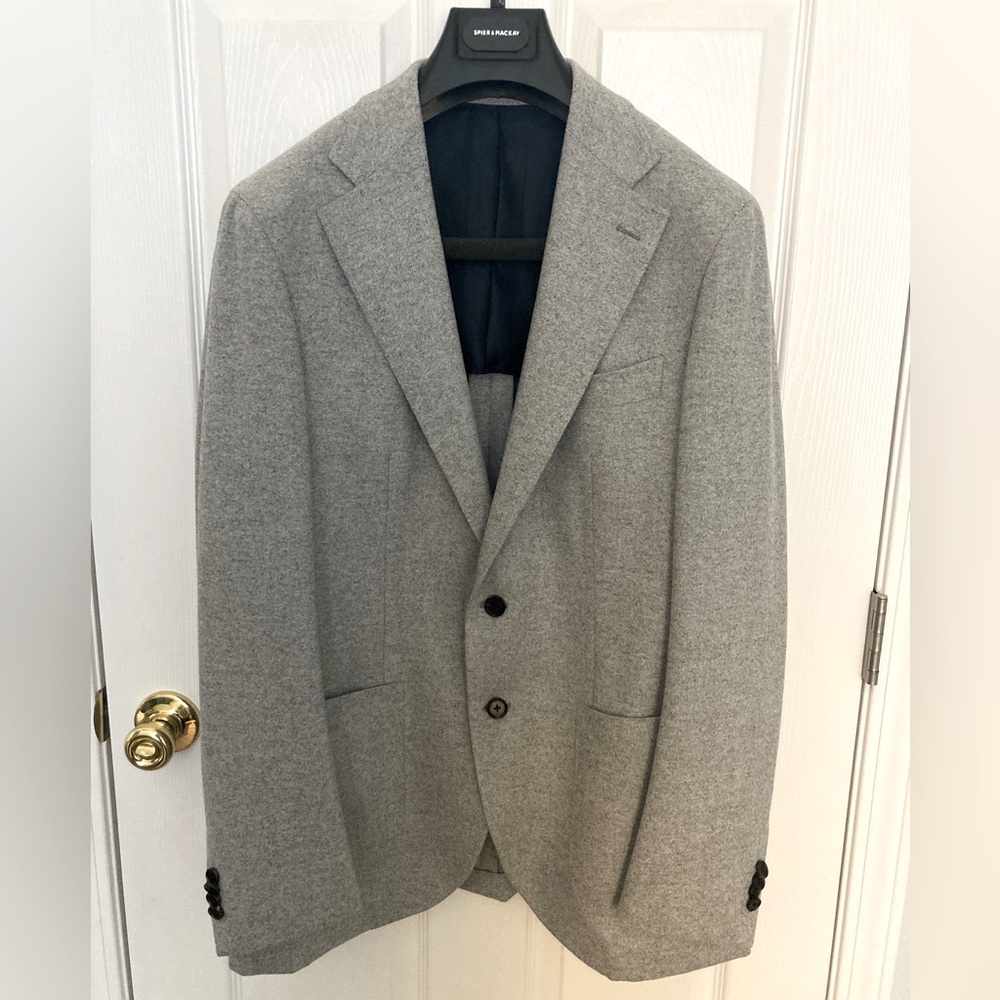 Spier & Mackay Light Gray Twill Flannel Sportcoat size 42